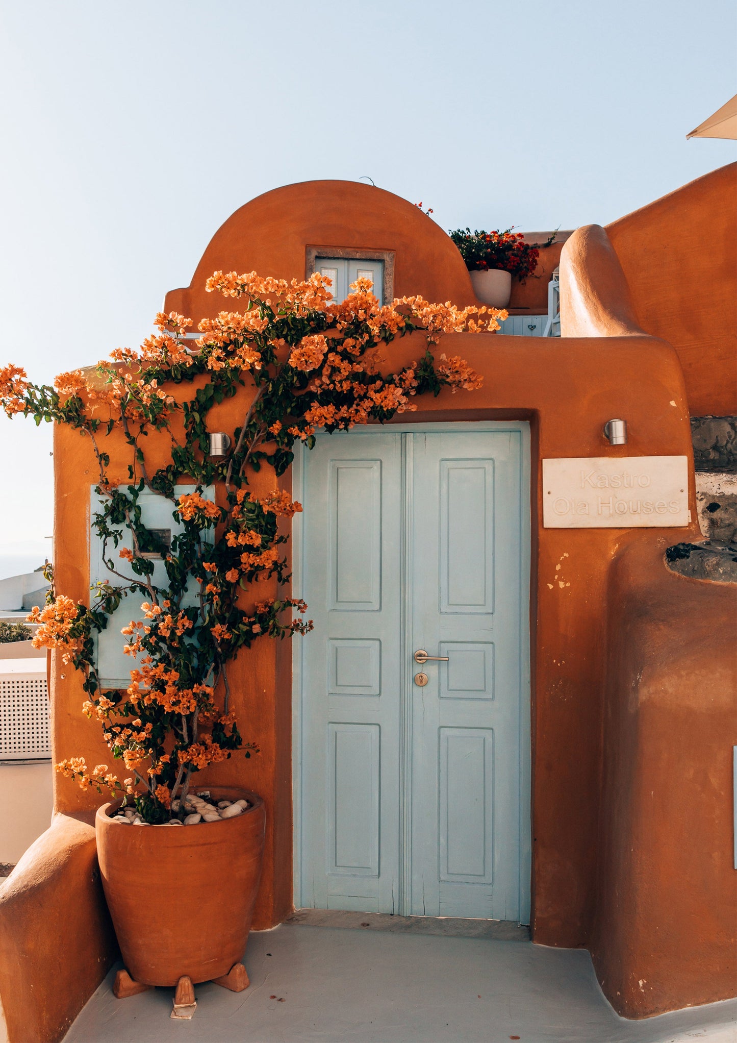 Blue Door in Santorini, Greece