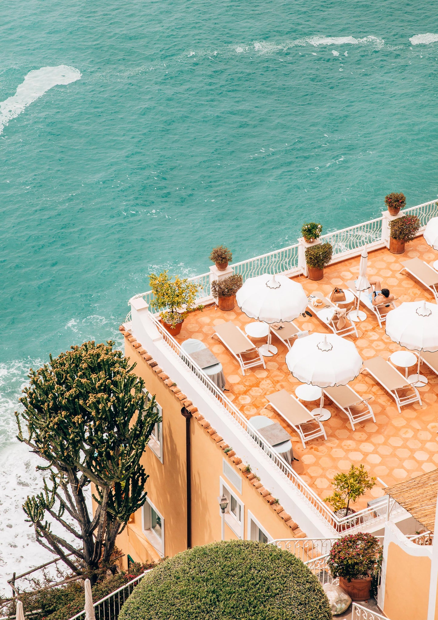 Peach and Turquoise Views in Positano, Italy