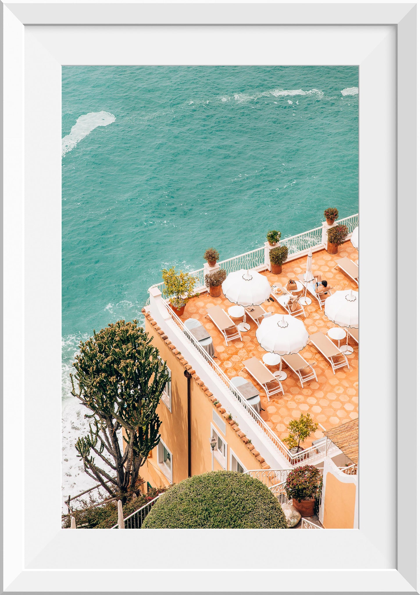 Peach and Turquoise Views in Positano, Italy