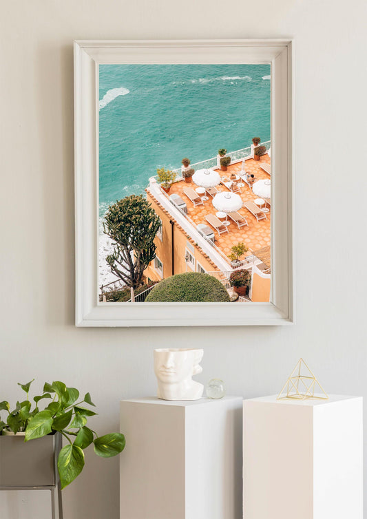 Peach and Turquoise Views in Positano, Italy