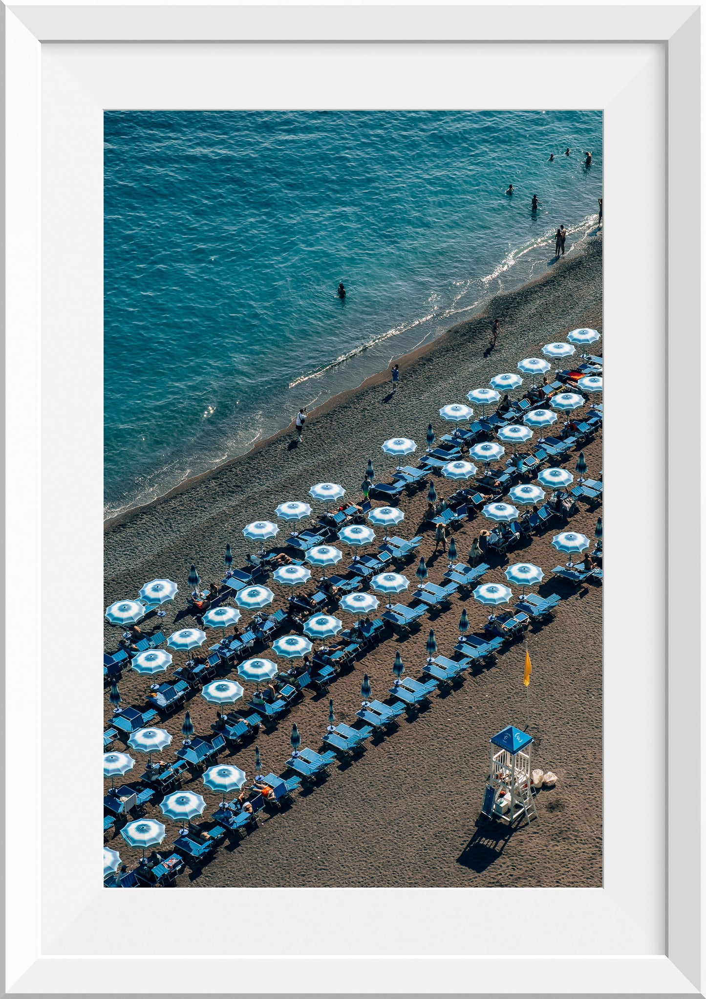 Aerial View of Umbrellas in Positano, Italy