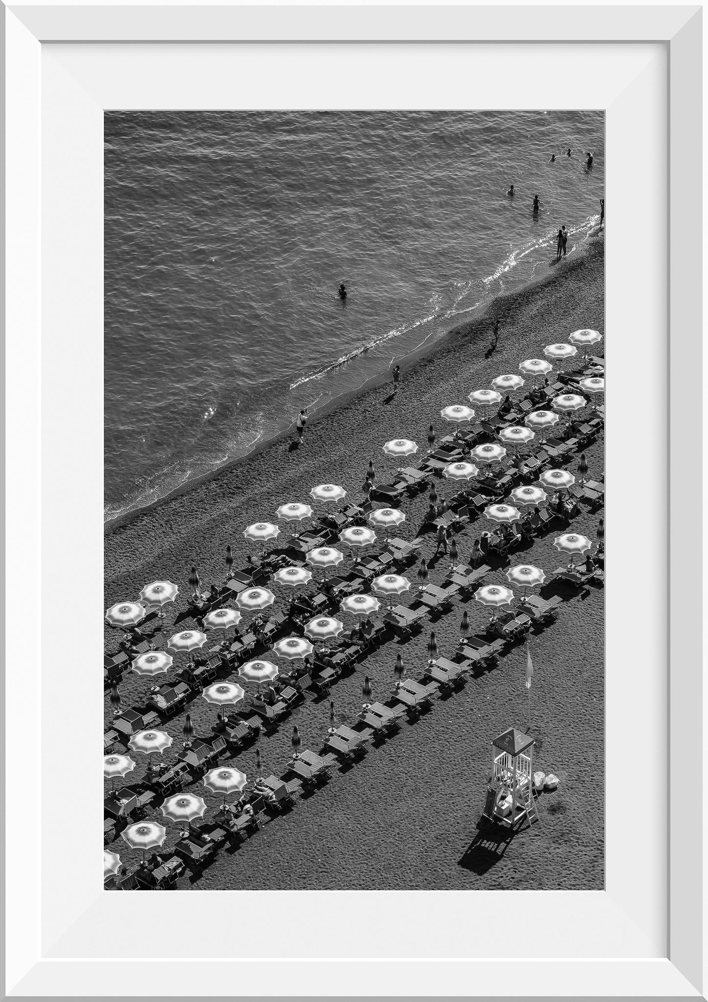 Aerial View of Umbrellas in Positano, Italy