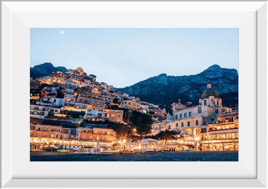 Positano Lit Up at Night, Italy