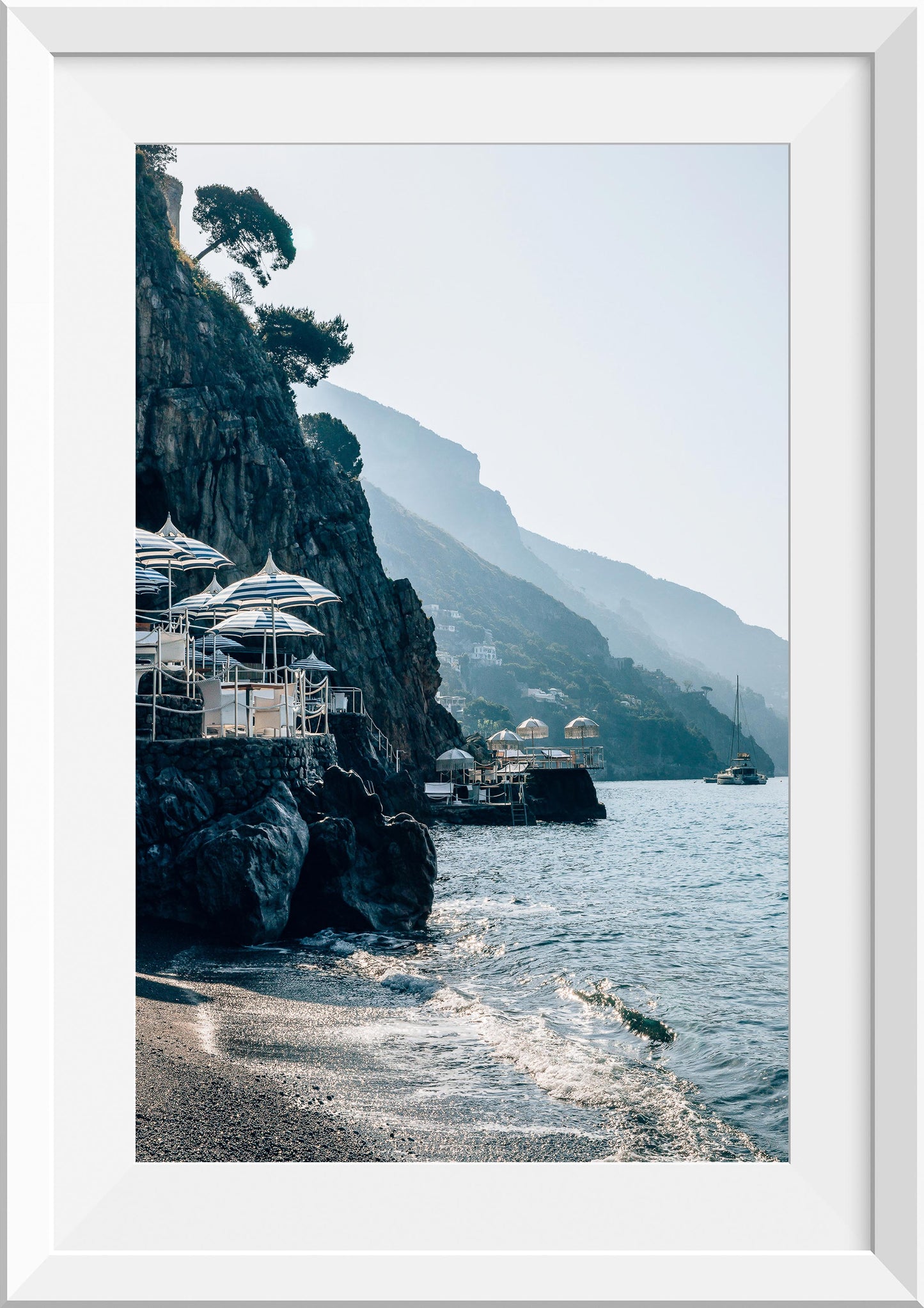 Umbrellas on the Rocks in Positano, Italy