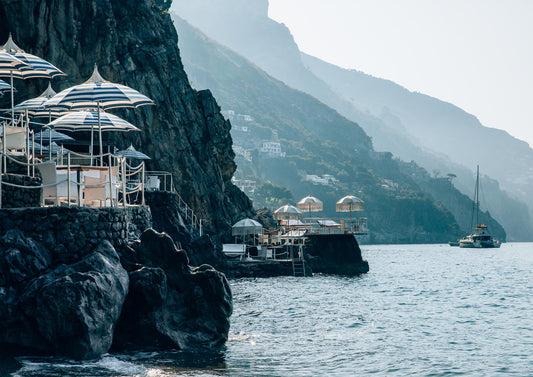Umbrellas on the Rocks in Positano II, Italy
