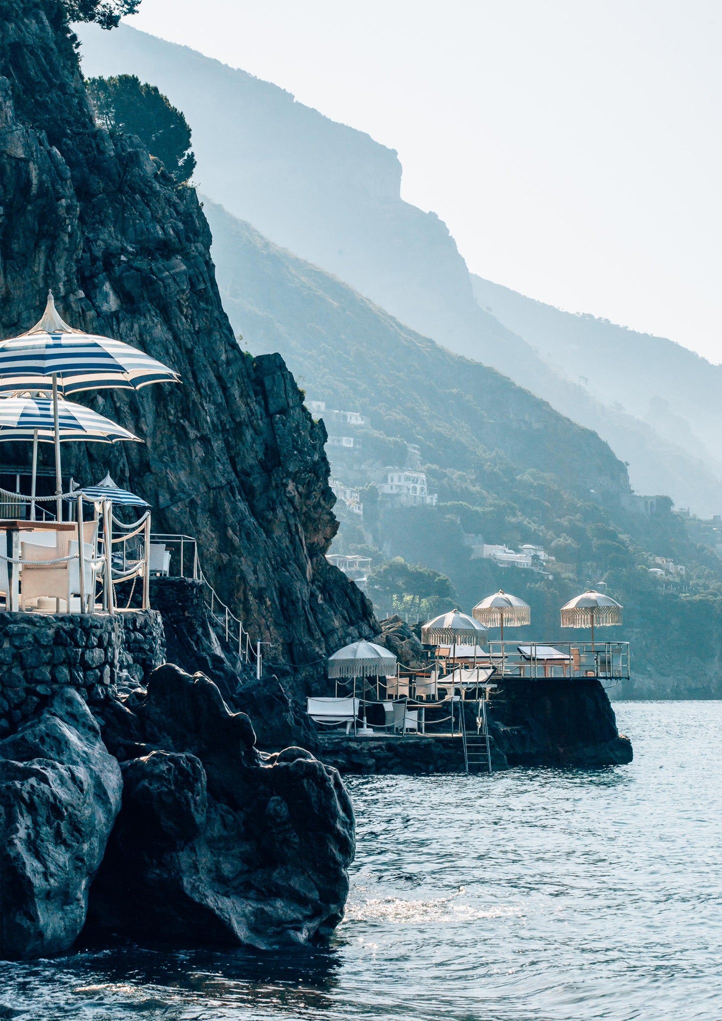 Umbrellas on the Rocks in Positano III, Italy