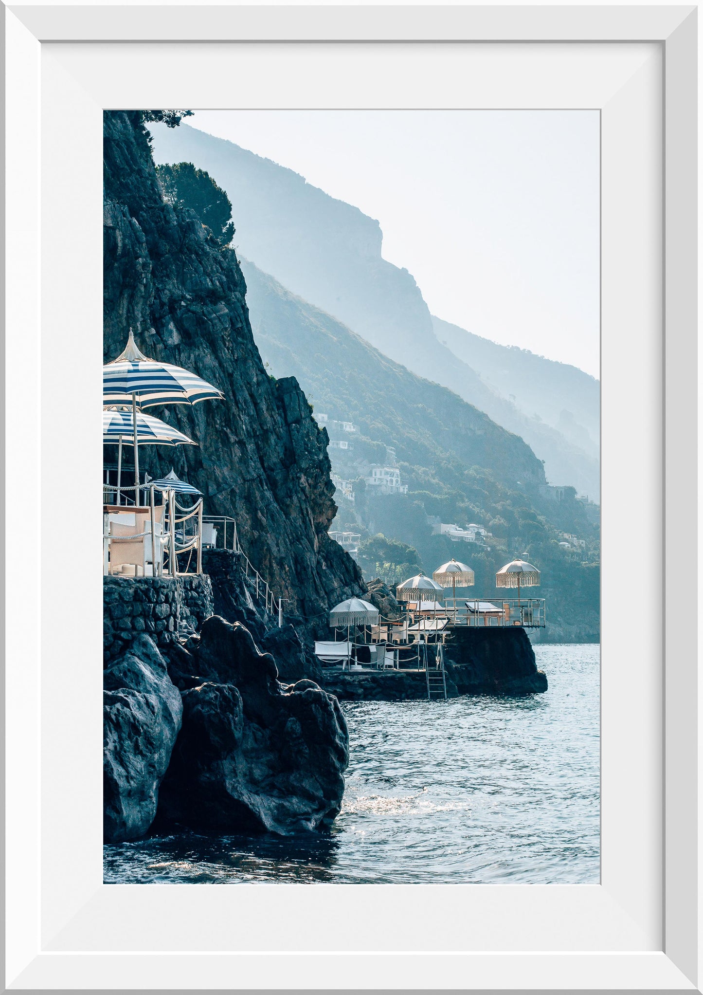 Umbrellas on the Rocks in Positano III, Italy