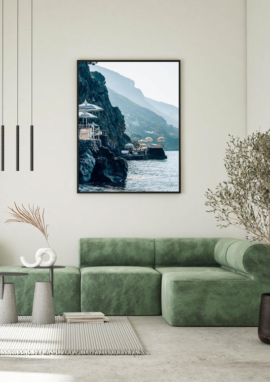 Umbrellas on the Rocks in Positano III, Italy