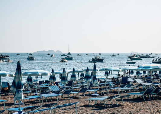 Umbrellas and Boats in Positano II, Italy
