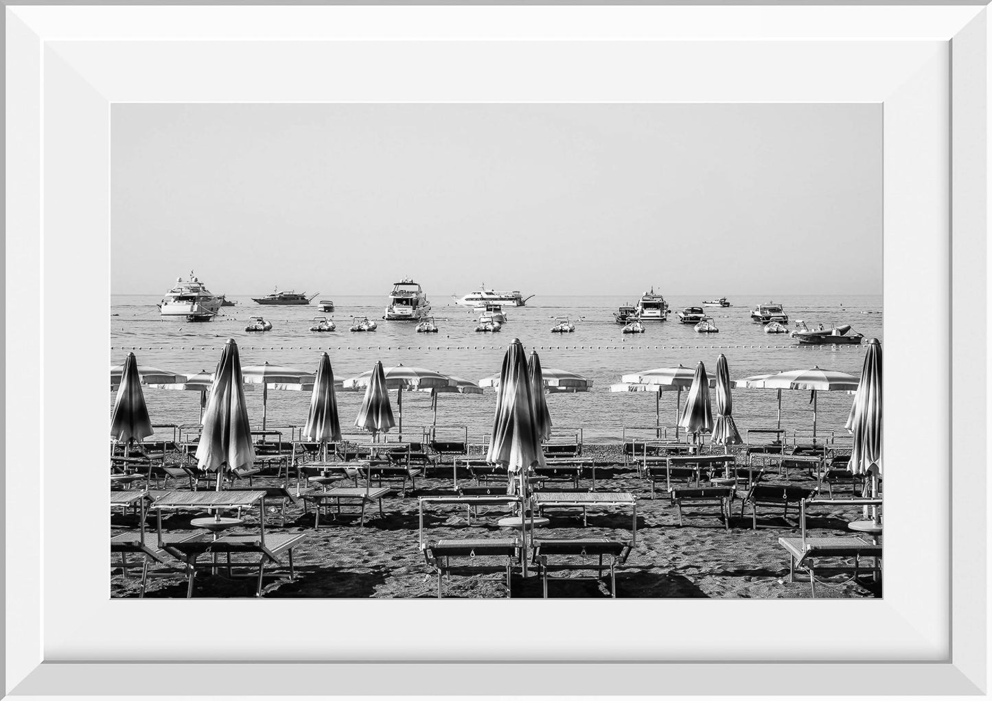 Umbrellas and Boats in Positano, Italy