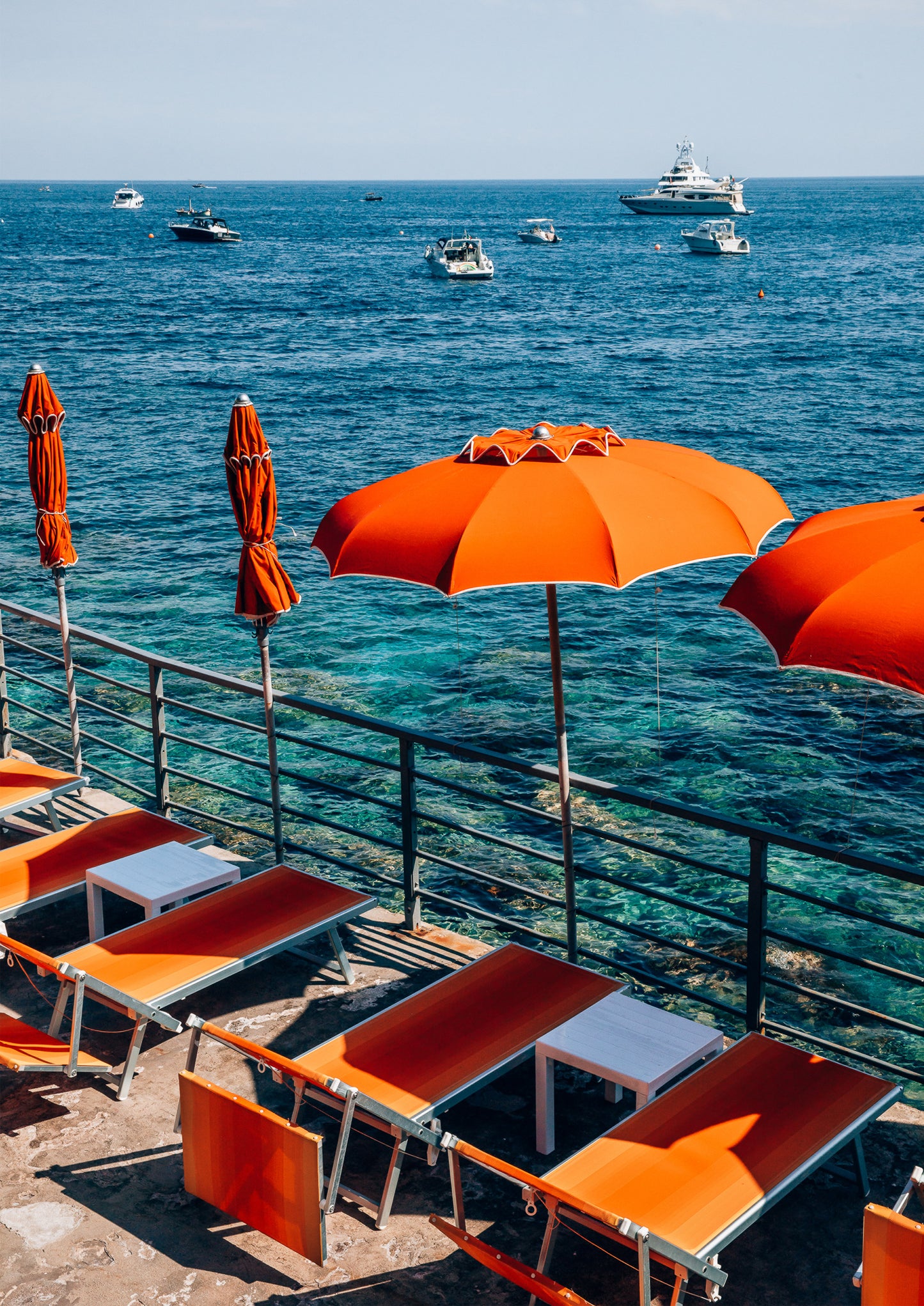 Red Umbrellas in Capri, Italy