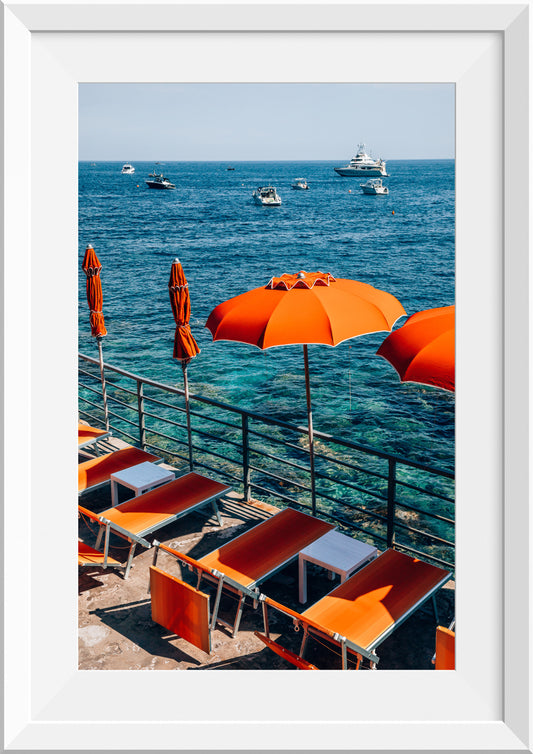 Red Umbrellas in Capri, Italy