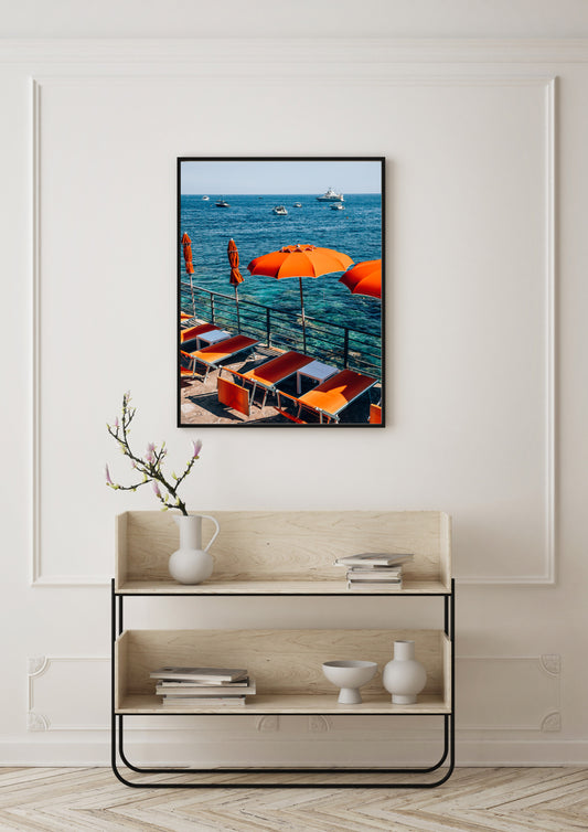 Red Umbrellas in Capri, Italy