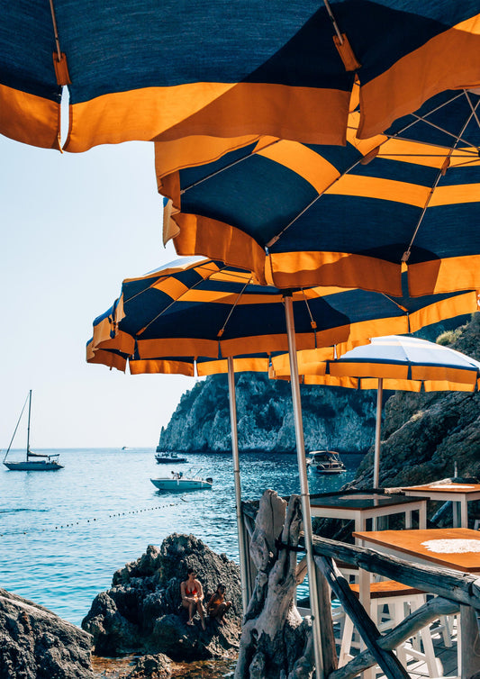 Yellow and Blue Umbrellas in Capri, Italy