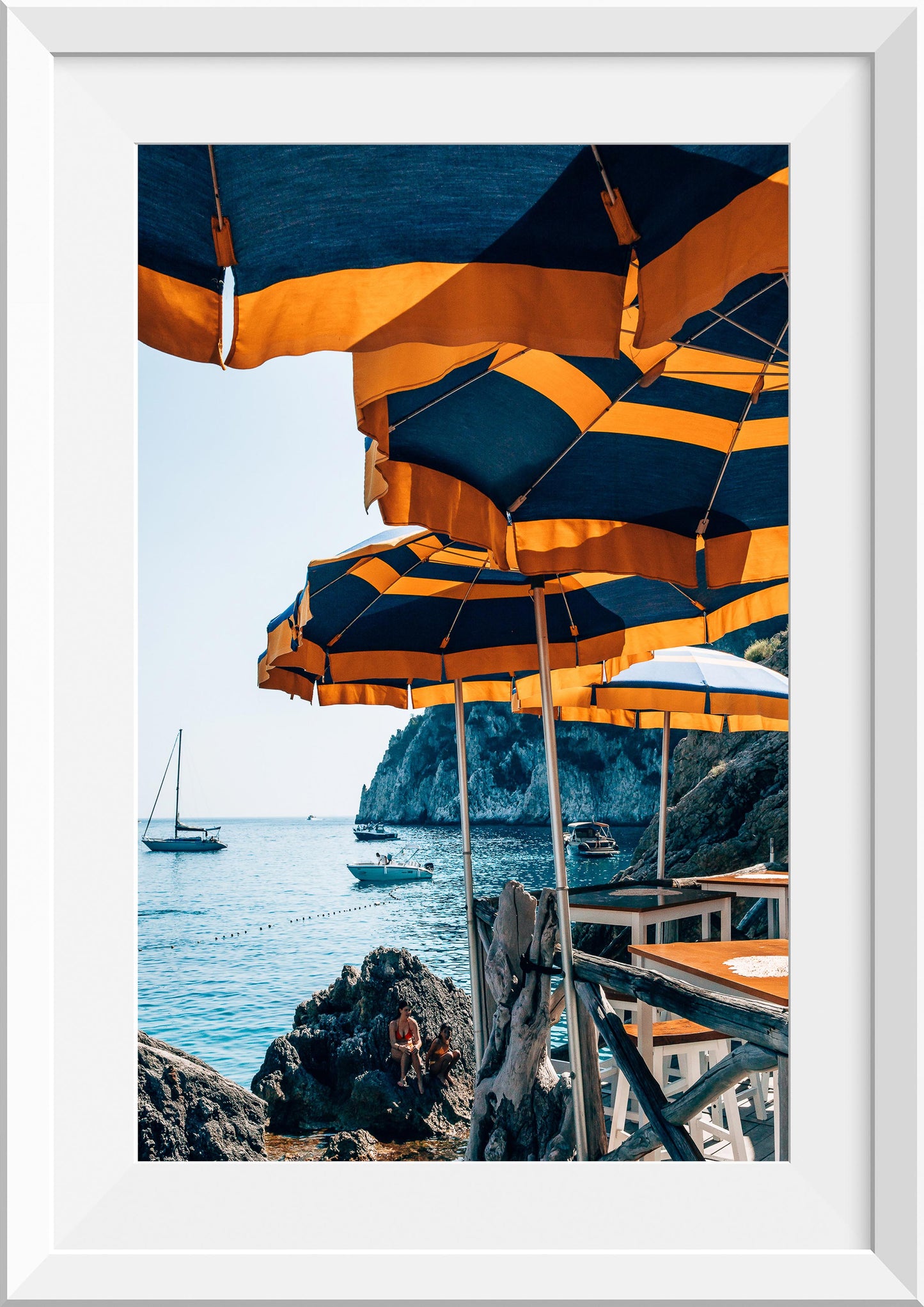 Yellow and Blue Umbrellas in Capri, Italy