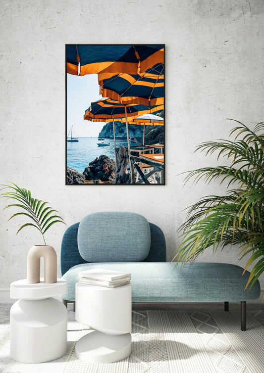 Yellow and Blue Umbrellas in Capri, Italy