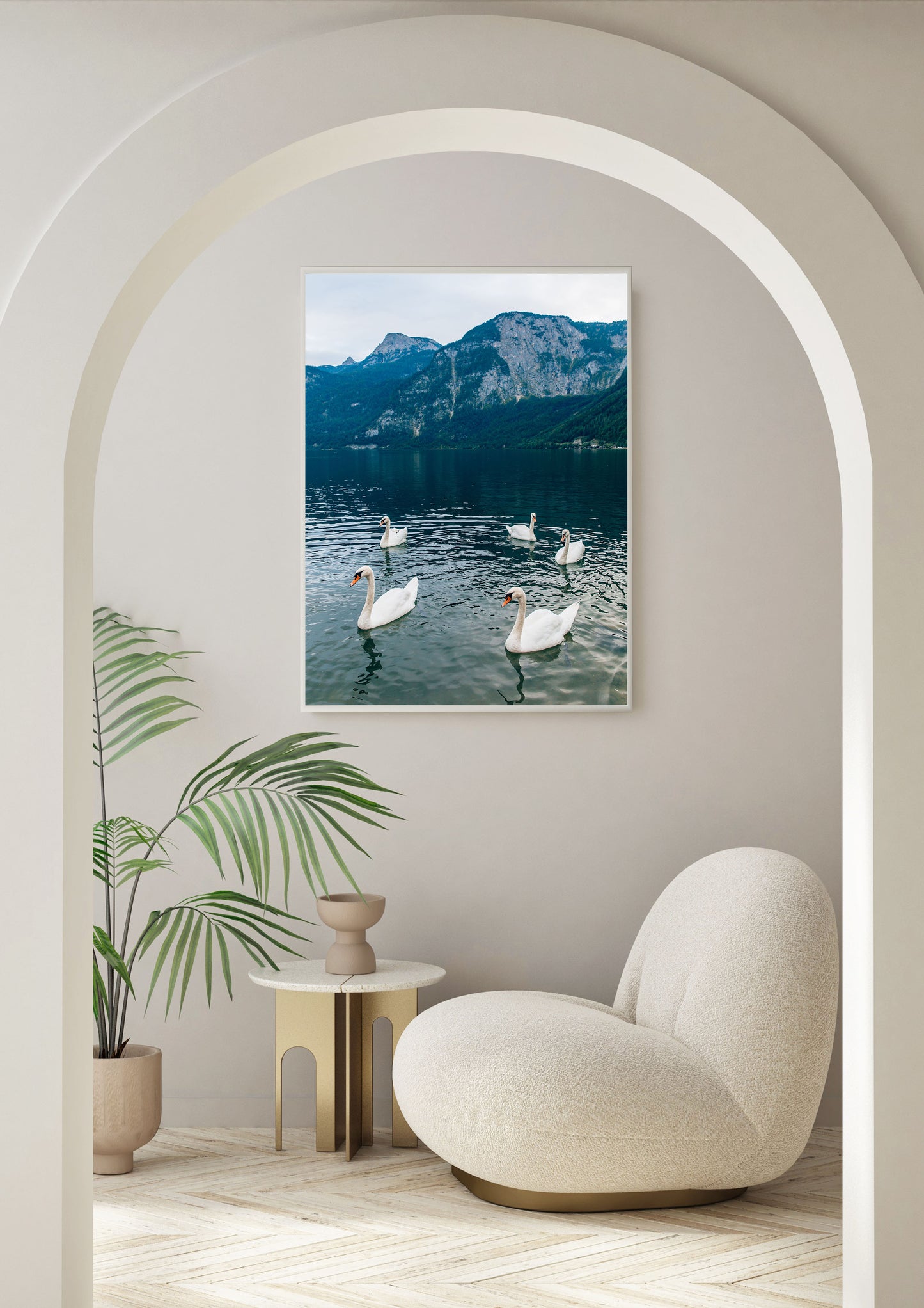 Swans at Lake Hallstatt, Austria