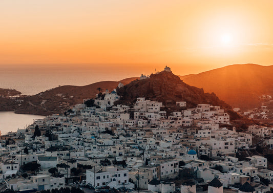 Orange glow in Ios, Greece