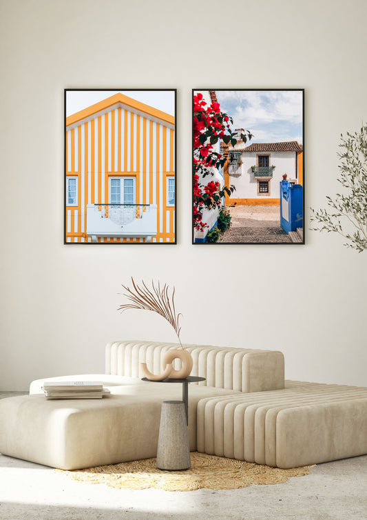 Yellow Beach House in Costa Nova, Portugal