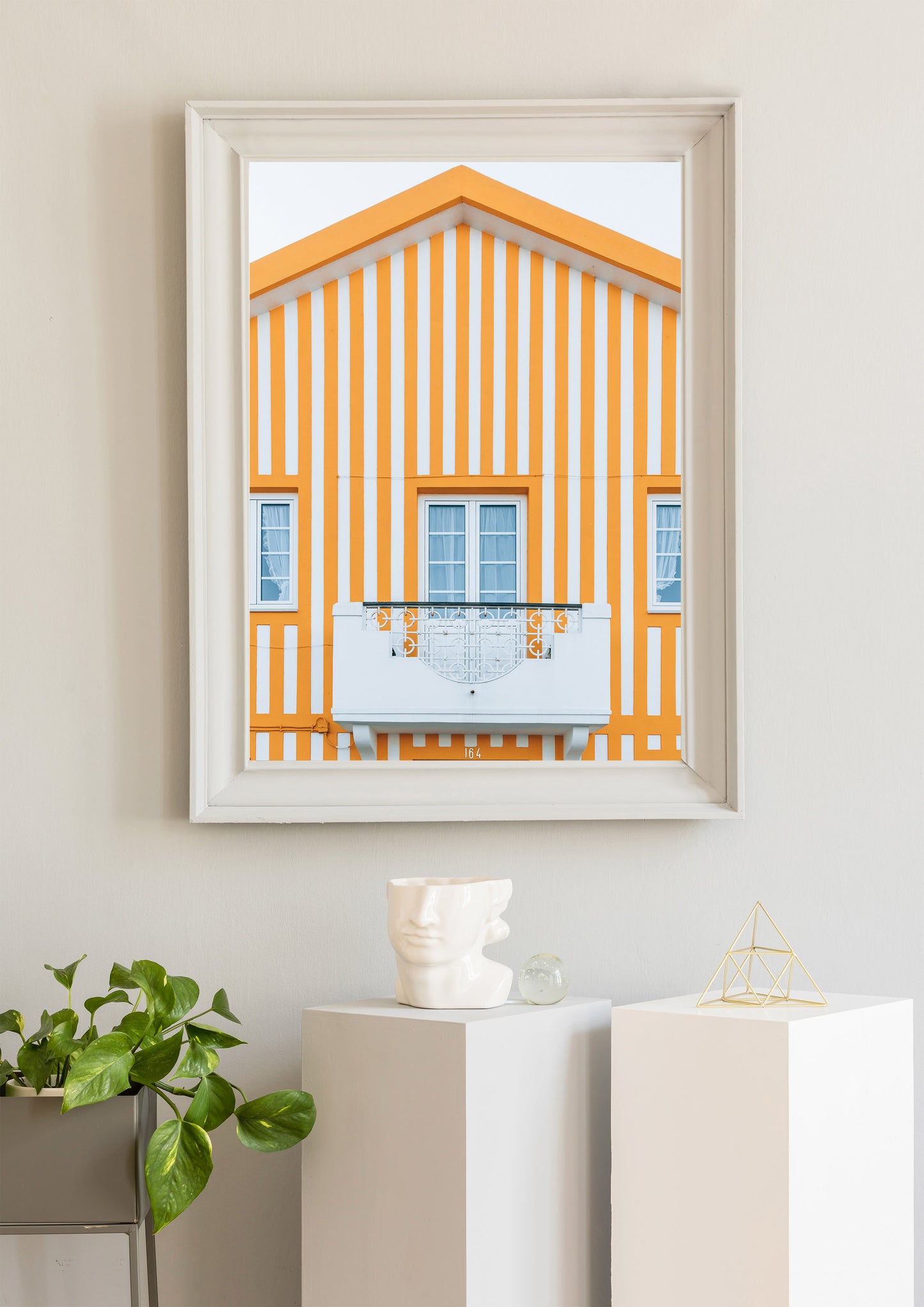 Yellow Beach House in Costa Nova, Portugal