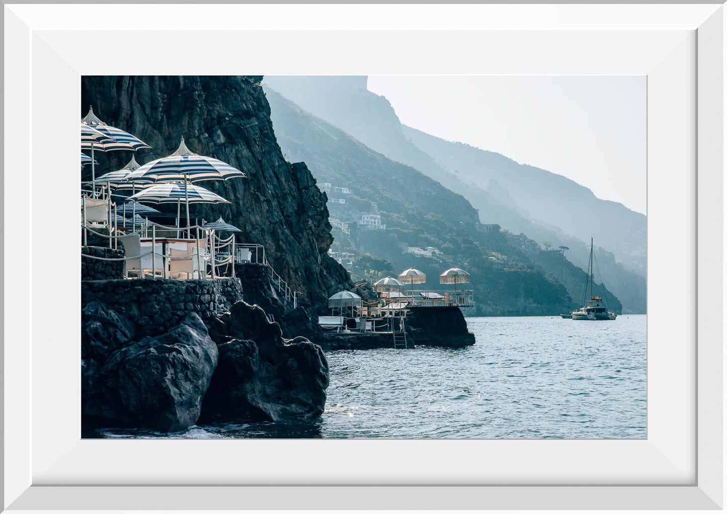 Umbrellas on the Rocks in Positano II, Italy