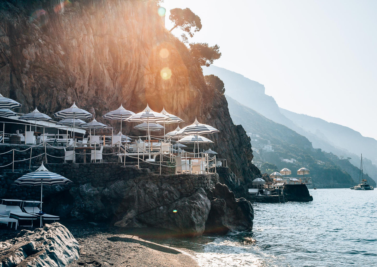 Morning Glow at the Beach Club in Positano, Italy
